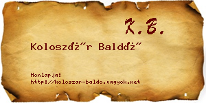 Koloszár Baldó névjegykártya